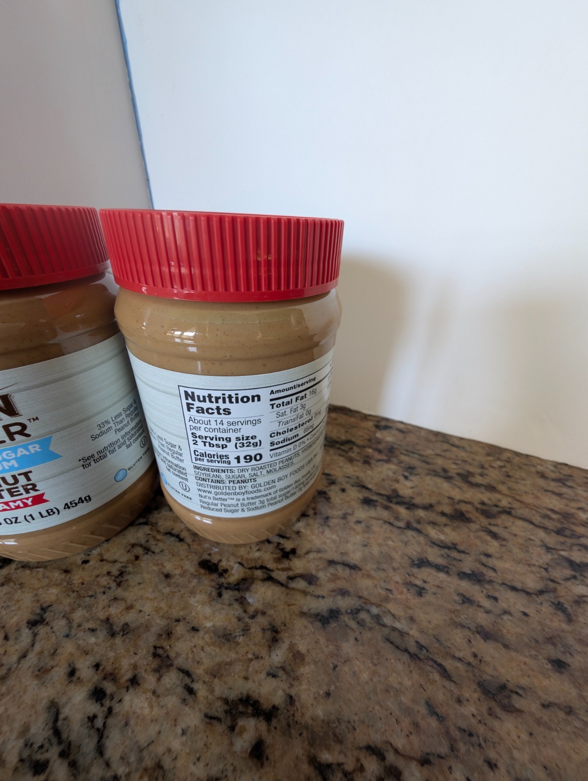 Nut ‘N Better Reduced Sugar & Sodium Cream Peanut Butter, 16 oz. 2 Count