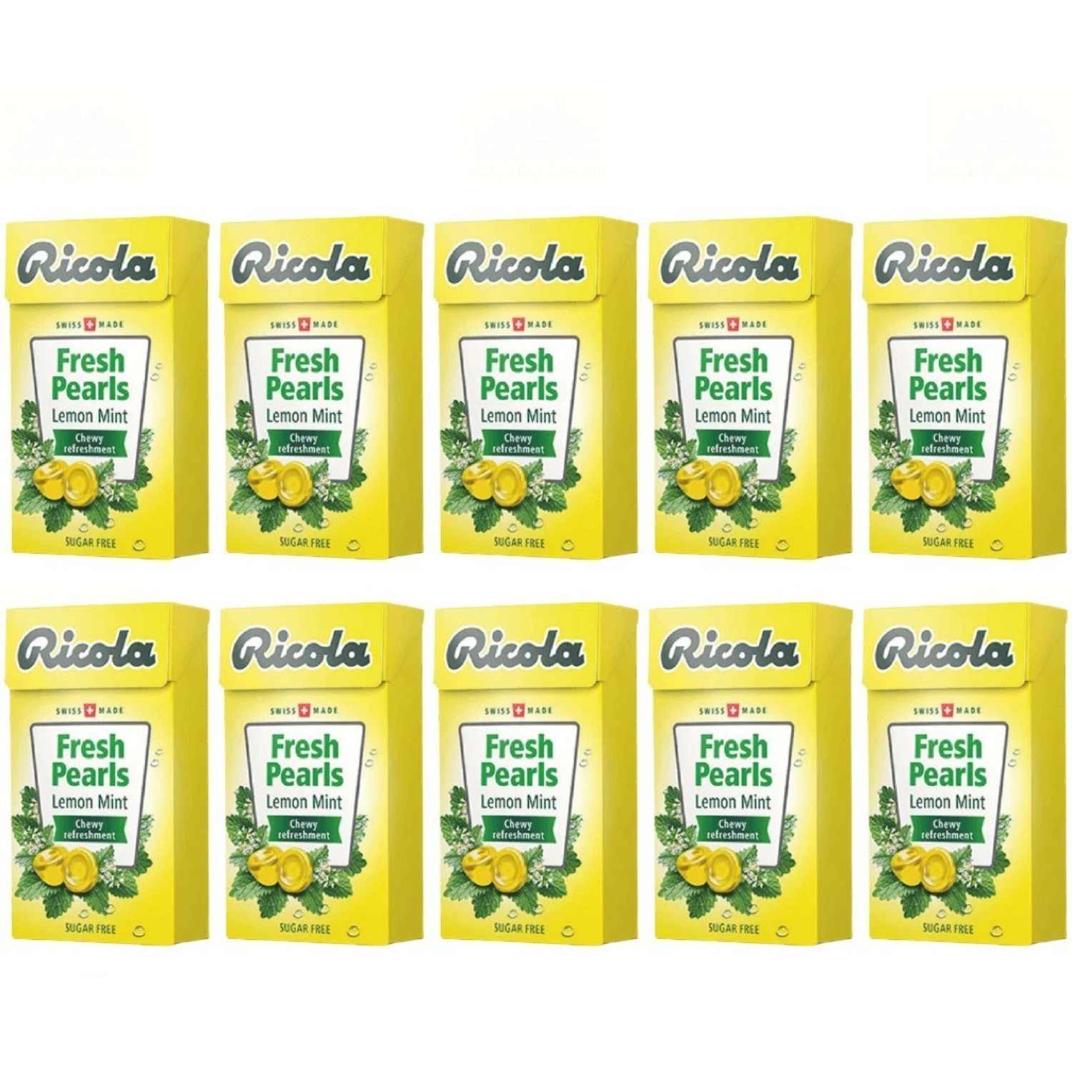 2 X Ricola Fresh Pearls Lemon Mint 25g Sugar-Free Chewy Mints FREE SHIPPING
