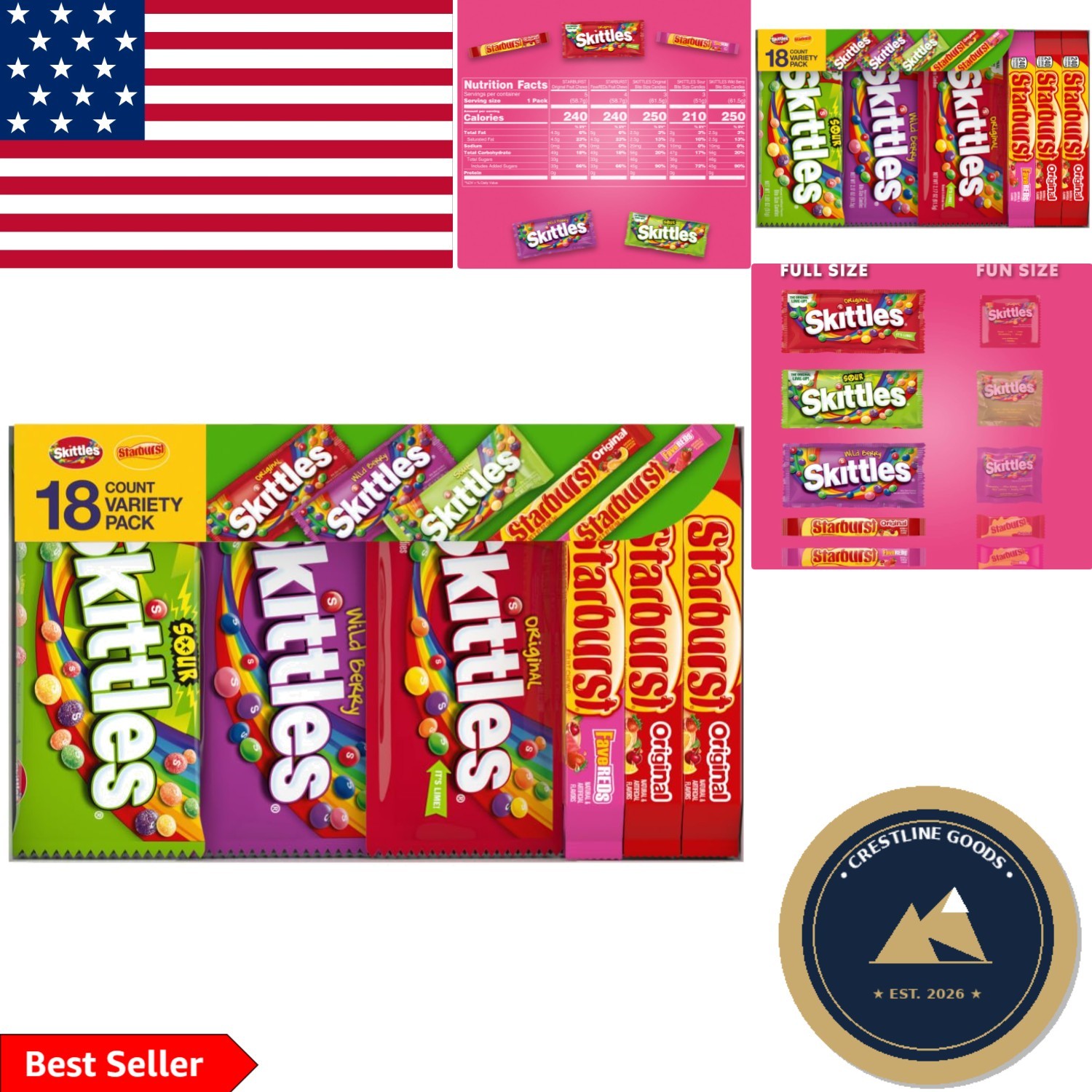 Starburst Assorted Candy Variety Pack, 37.05 oz – Perfect for Holidays & Gifts