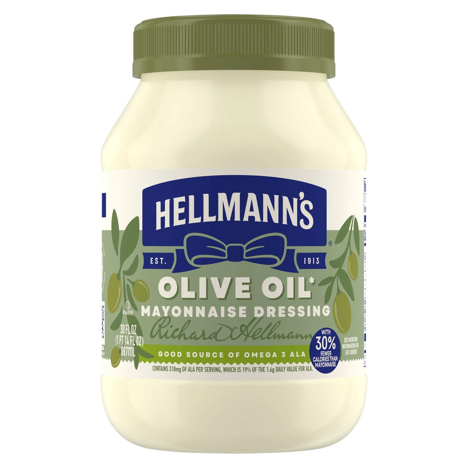 2 Pack Hellmann’s Olive Oil Mayo 30oz Sandwich Spread Condiment Jars
