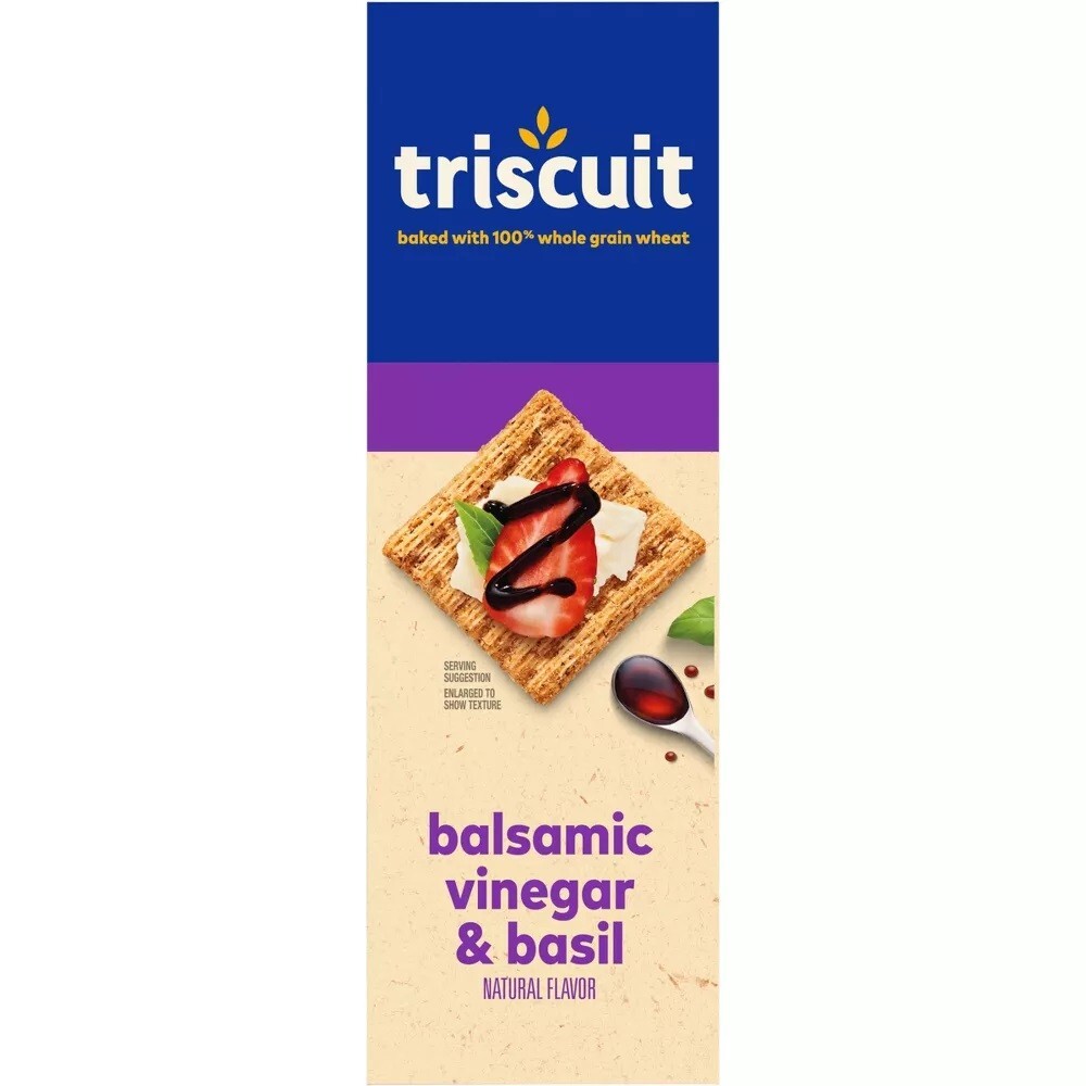 Triscuit BALSAMIC VINEGAR & BASIL Baked Whole Grain Wheat Crackers 8.5Oz (1 Box)