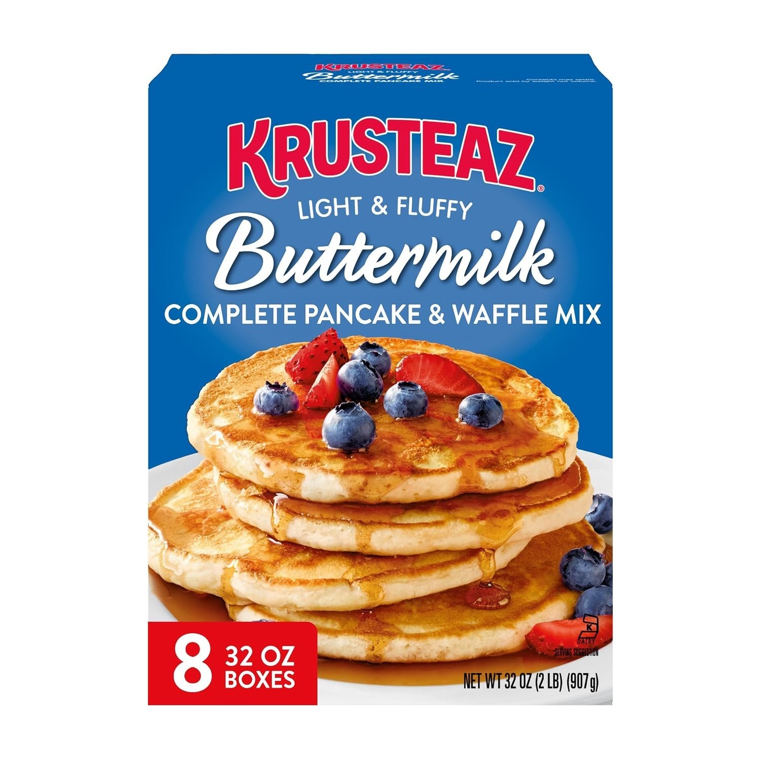 Krusteaz Light and Fluffy Buttermilk Complete Pancake Mix,32 oz Box (Pack of 8)