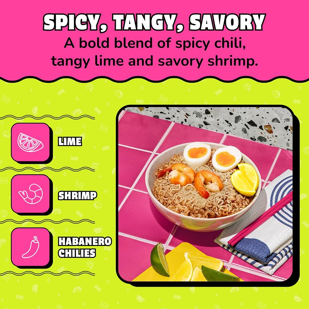 Maruchan Lime Chili Shrimp Instant Ramen Noodle Soup 72 Ounce Japanese Style