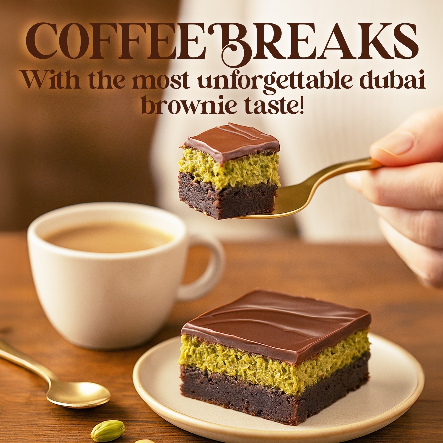Dubai Chocolate Brownie DIY Kit, Pistachio Cream & Kataifi, Viral Baking Set