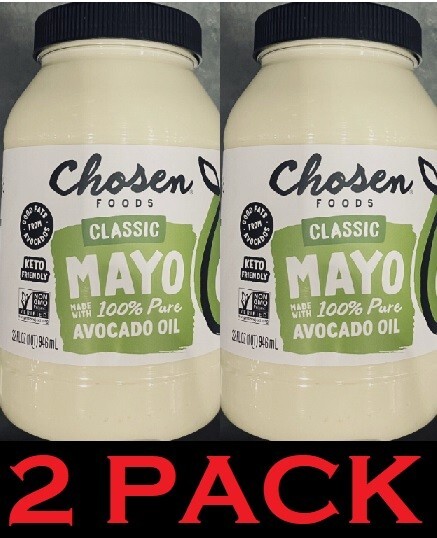 2x CHOSEN FOODS Classic 100% PURE AVOCADO OIL MAYO MAYONNAISE 32 oz – 2 PACK