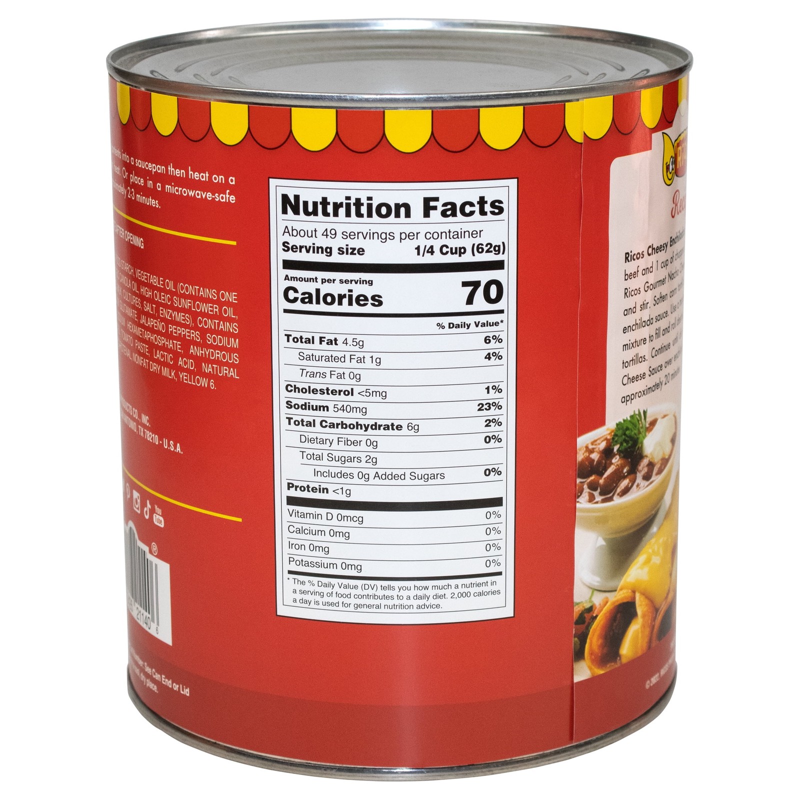 Ricos® Gourmet Nacho Cheese Sauce, 107 oz Can, Shelf-Stable