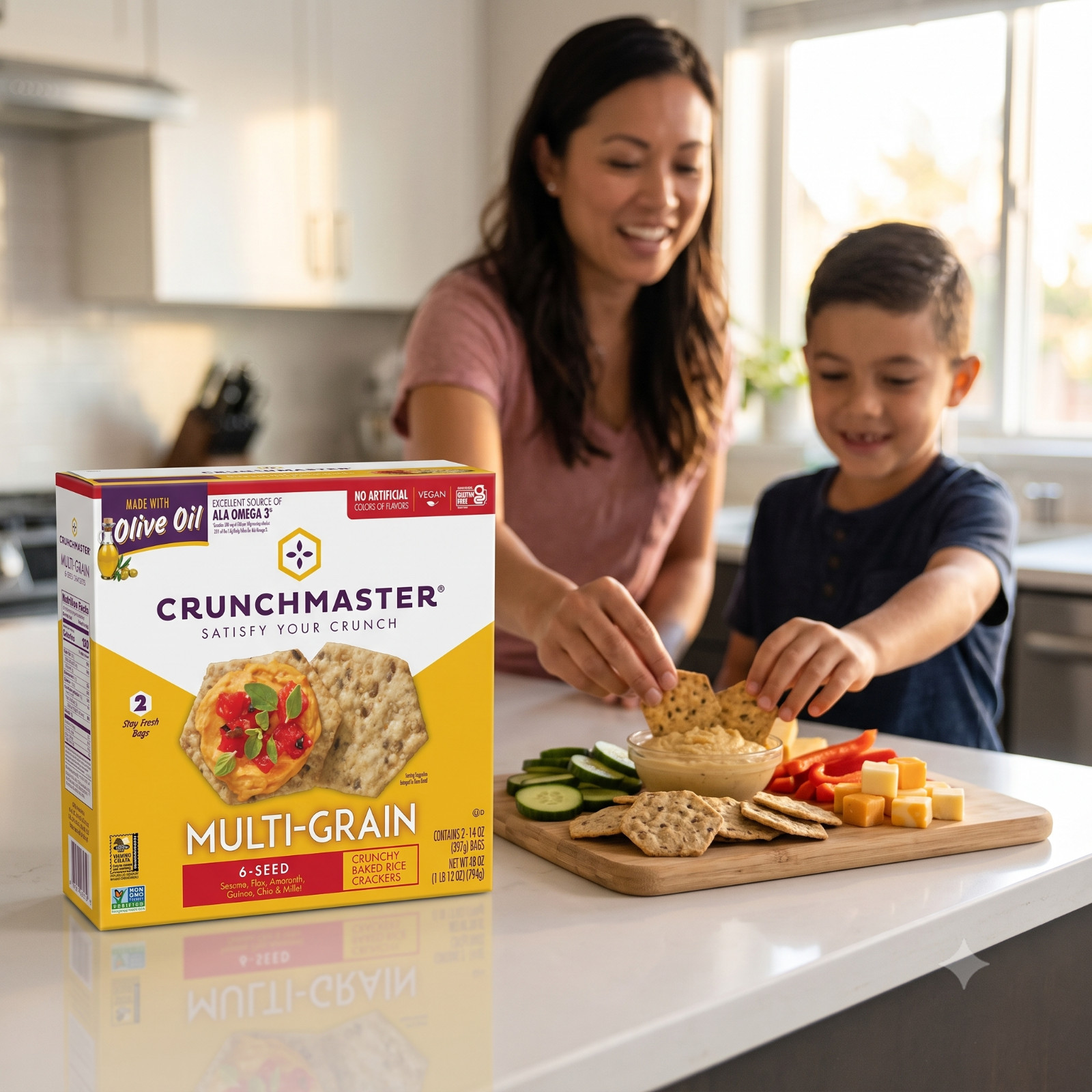 2 Pack Crunchmaster 6-Seed Multi-Grain Crackers, 28 oz