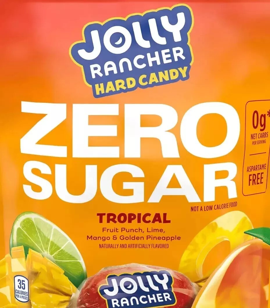 JOLLY RANCHER – ZERO SUGAR TROPICAL FRUIT HARD CANDY -BULK BAG VALUE-LIMITED NOW