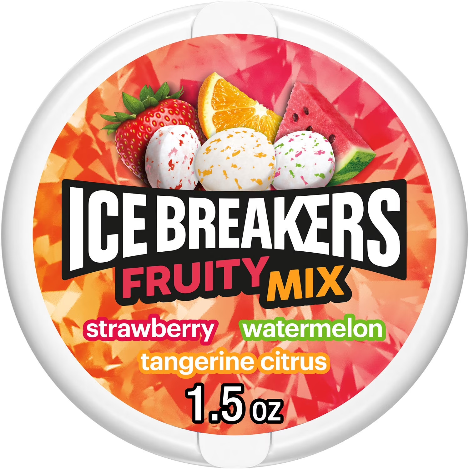 Ice Breakers Fruity Mix Assorted Fruit Sugar-Free Mints – 1.5 oz Puck