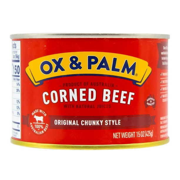 Corned Beef Ox and Palm original Chunky Juicy Style 15oz (Pack of 24) Box New