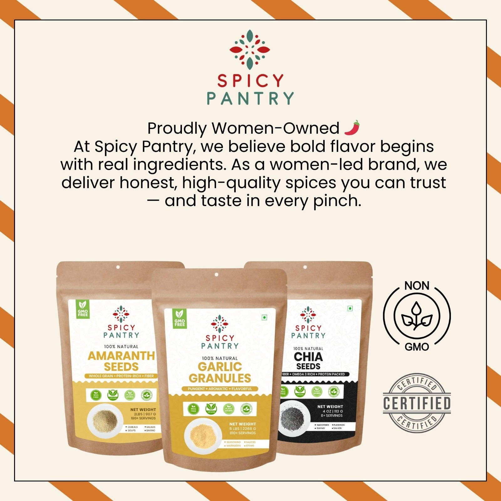 Spicy Pantry Garlic Granules | Coarse Ground Garlic | Bold Flavor Spice – 12 oz