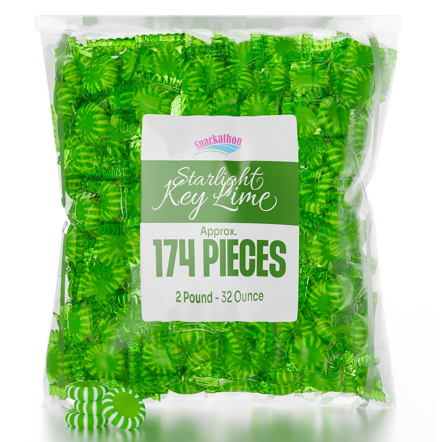 Key Lime Starlight Hard Candy Individually Wrapped Bulk 2 Lb Party Bag