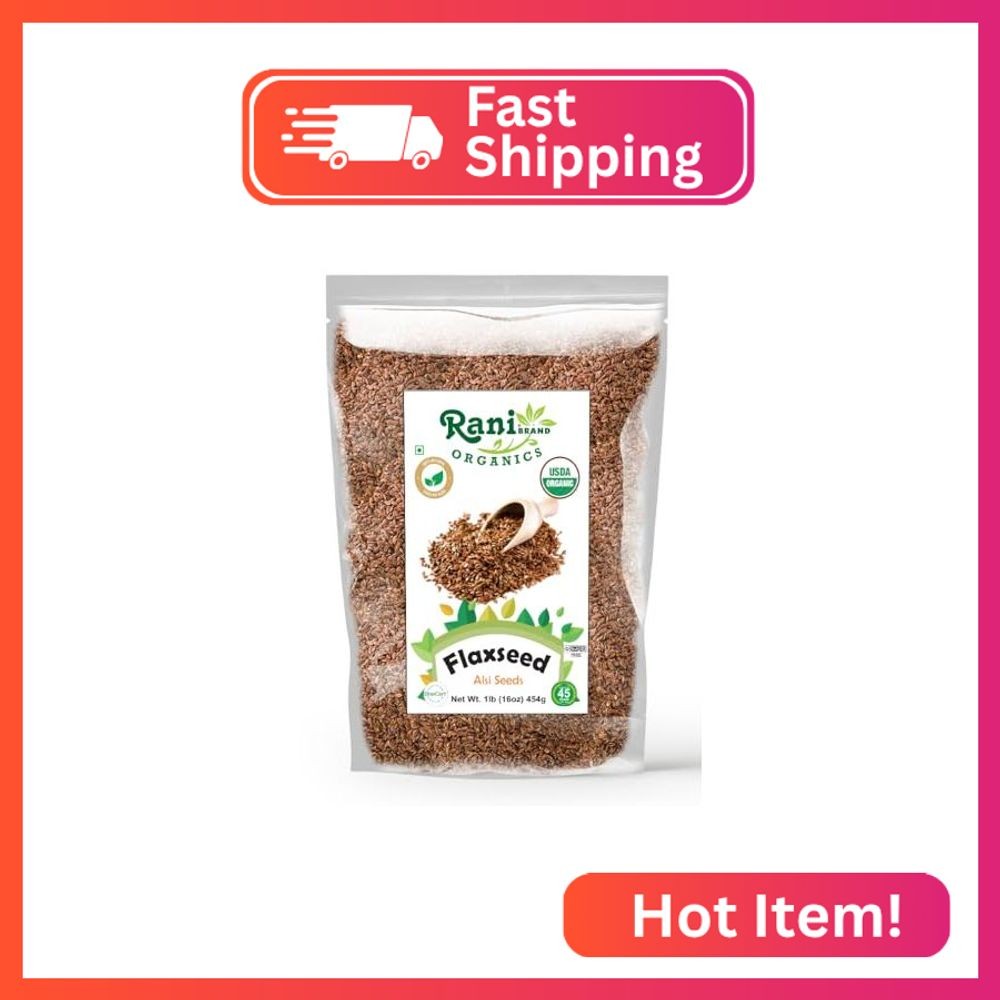 Rani Organic Flax Seeds Whole Raw (Alsi, Linum usitatissimum) 16oz (1lb) 454g ~