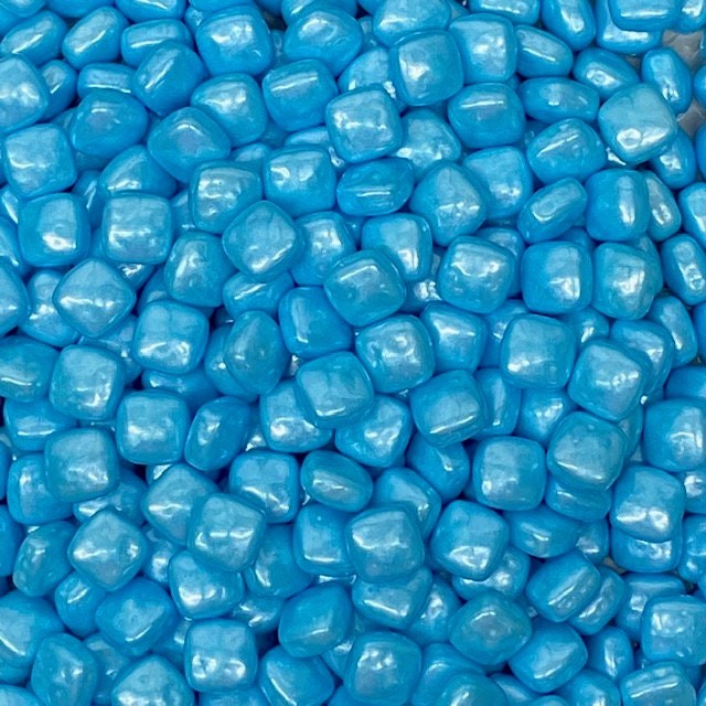 Blue Square Sprinkles approx 4oz jar – 3/8” Pearlized