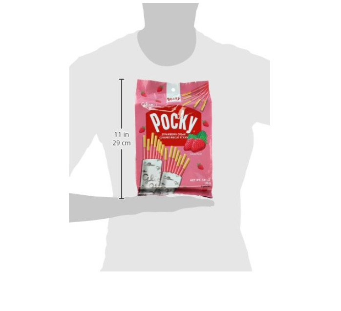 Glico Pocky Strawberry Cream Biscuit Sticks – 9 Individual Bags, 3.81 oz 2.