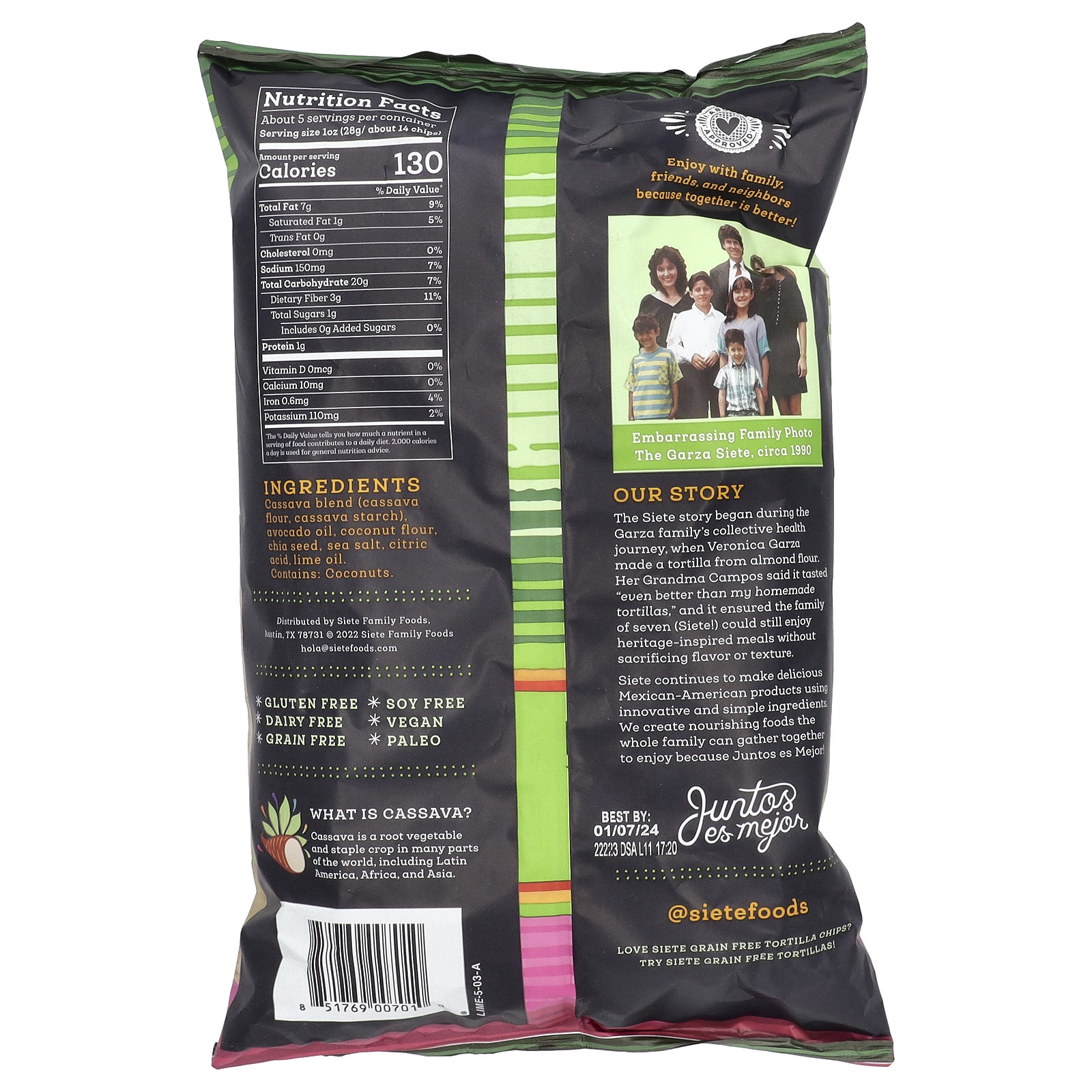 Grain Free Tortilla Chips, Lime, 5 oz (142 g)