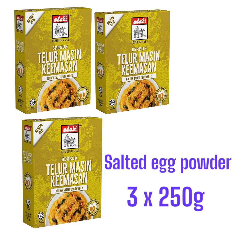 New 3 Pack Adabi Golden Salted Egg Powder (250G) Made From Real Eggs Original