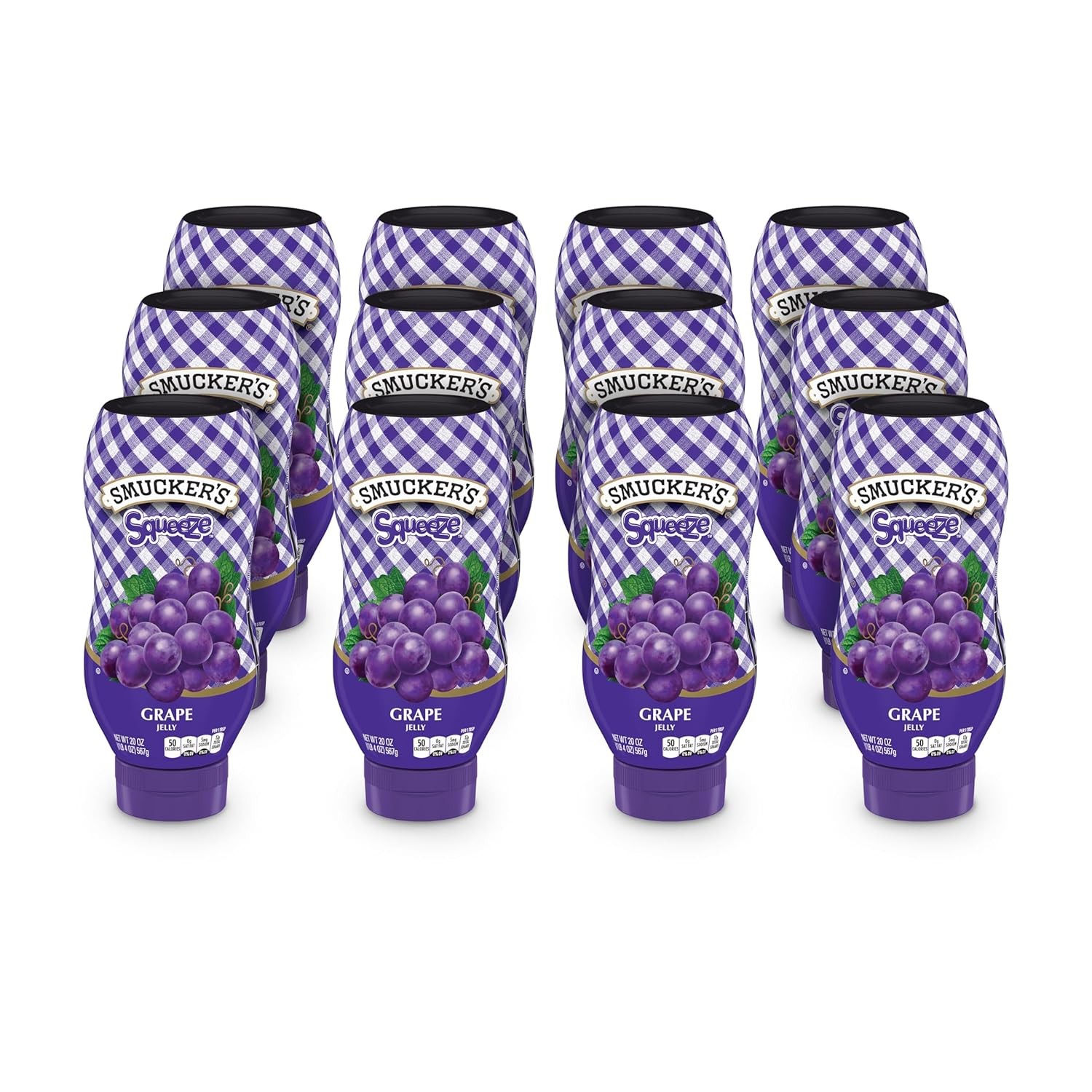 Smucker’s Grape Squeezable Jelly, 20 Ounces Pack of 12