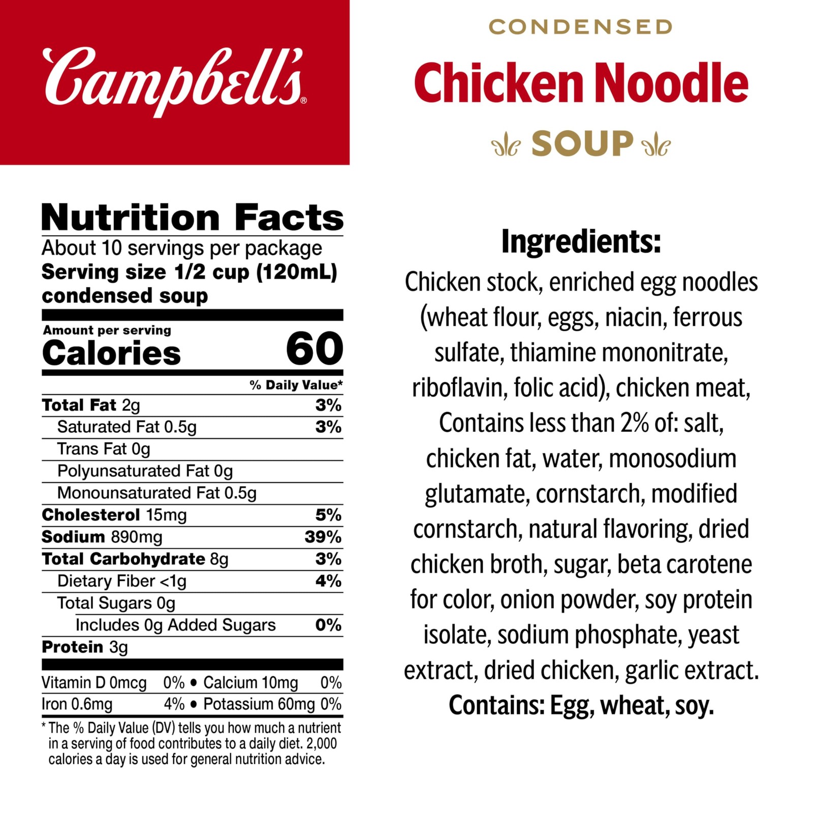 Campbell’s Condensed Chicken Noodle Soup, 10.75 Ounce Can (Pack of 4)