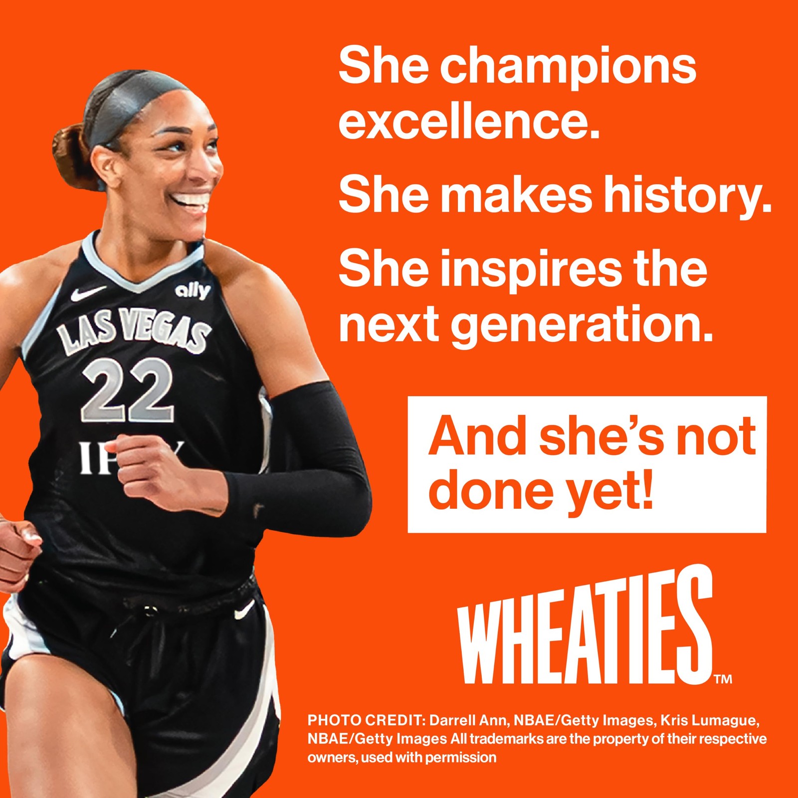 Cereal, Breakfast of Champions, A’ja Wilson Cereal Box, 100% Whole Wheat Flak…