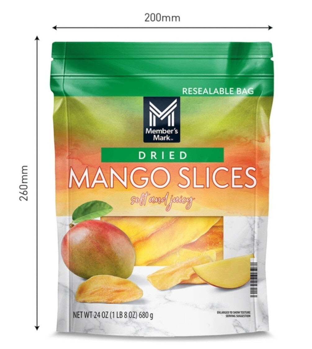 Member’s Mark Dried Mangos (4 bags) 24oz ea (1.5lbs ea) BB by date Dec 26, 2025