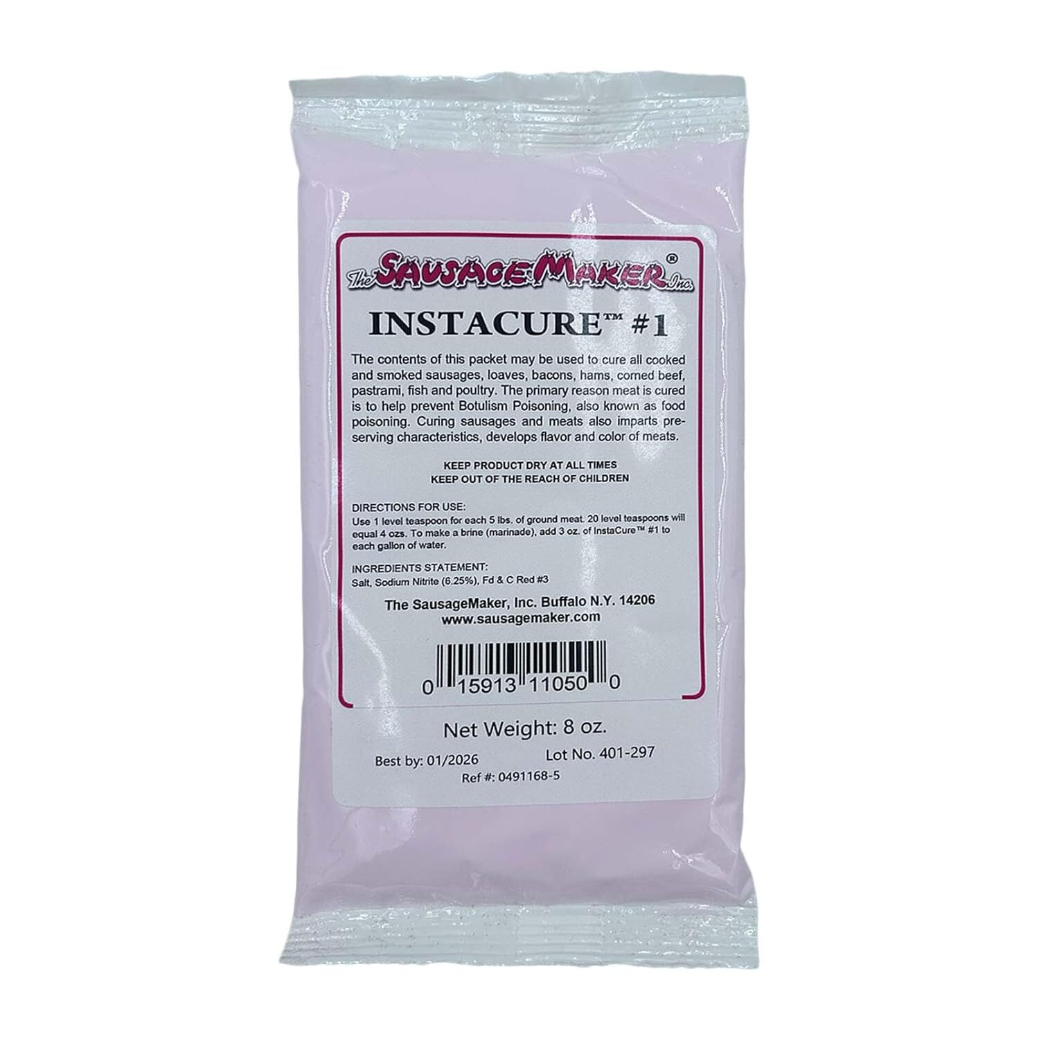 Insta Cure #1, 2 Lb Pink Curing Salt, Prague Powder, Quick Cure for Meat, Sausag
