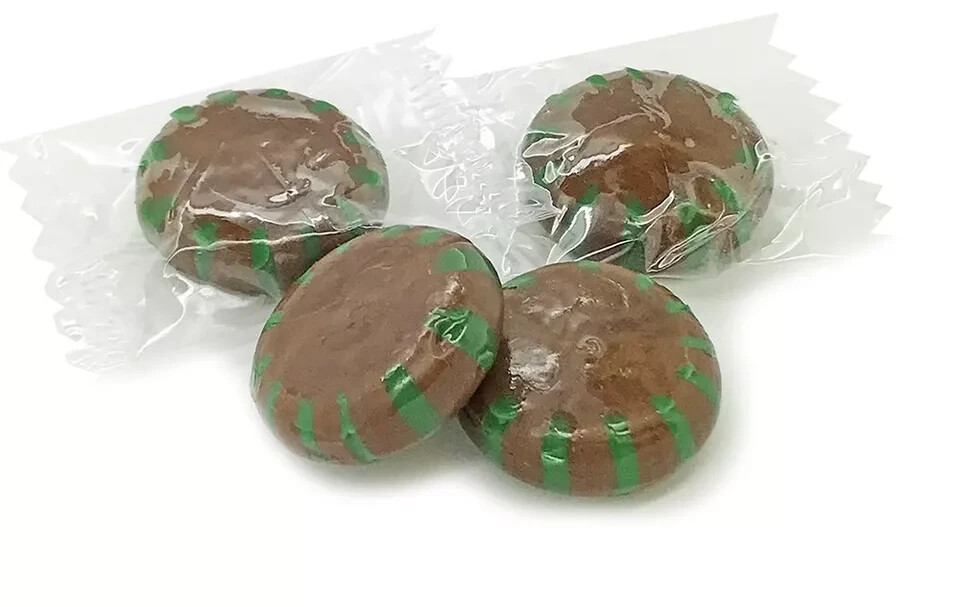 Chocolate Mint Starlight | Clear Wrap Bulk Hard Candy | 1 Pound