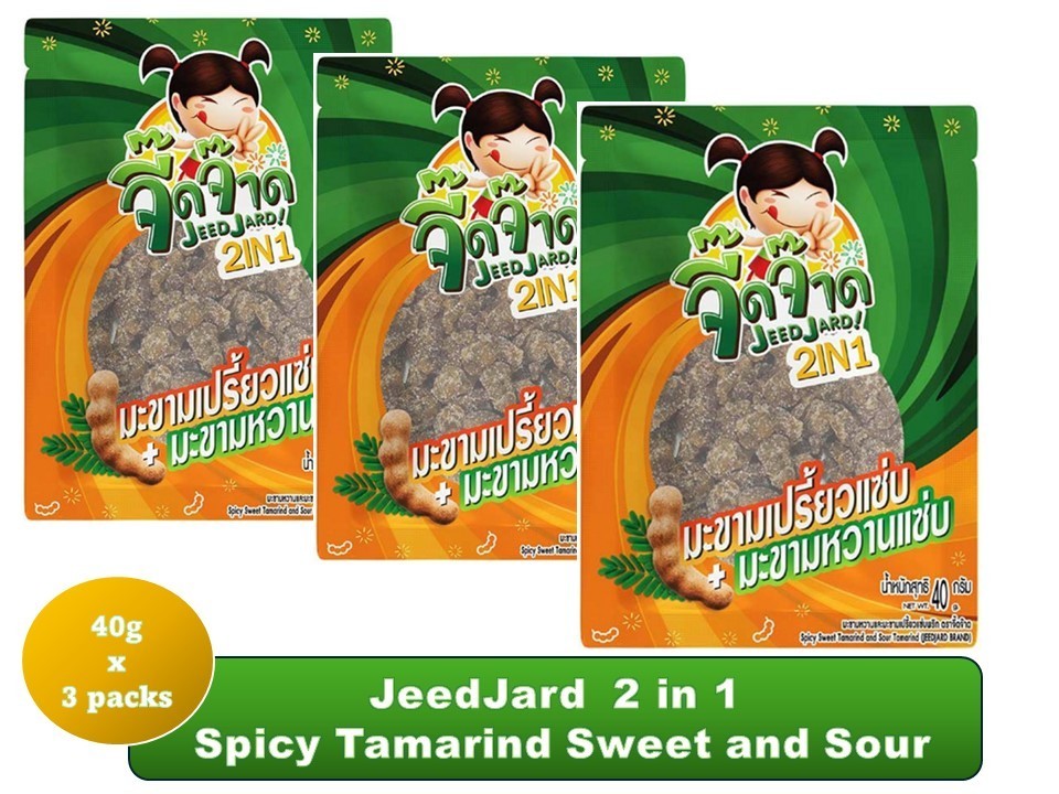 JeedJard 2 in 1 Spicy Sweet Tamarind and Sour Tamarind 3packs