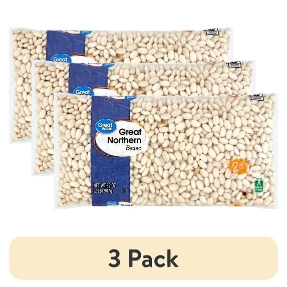 Great value Northern Beans 32 oz 3 Pack Dried White Beans