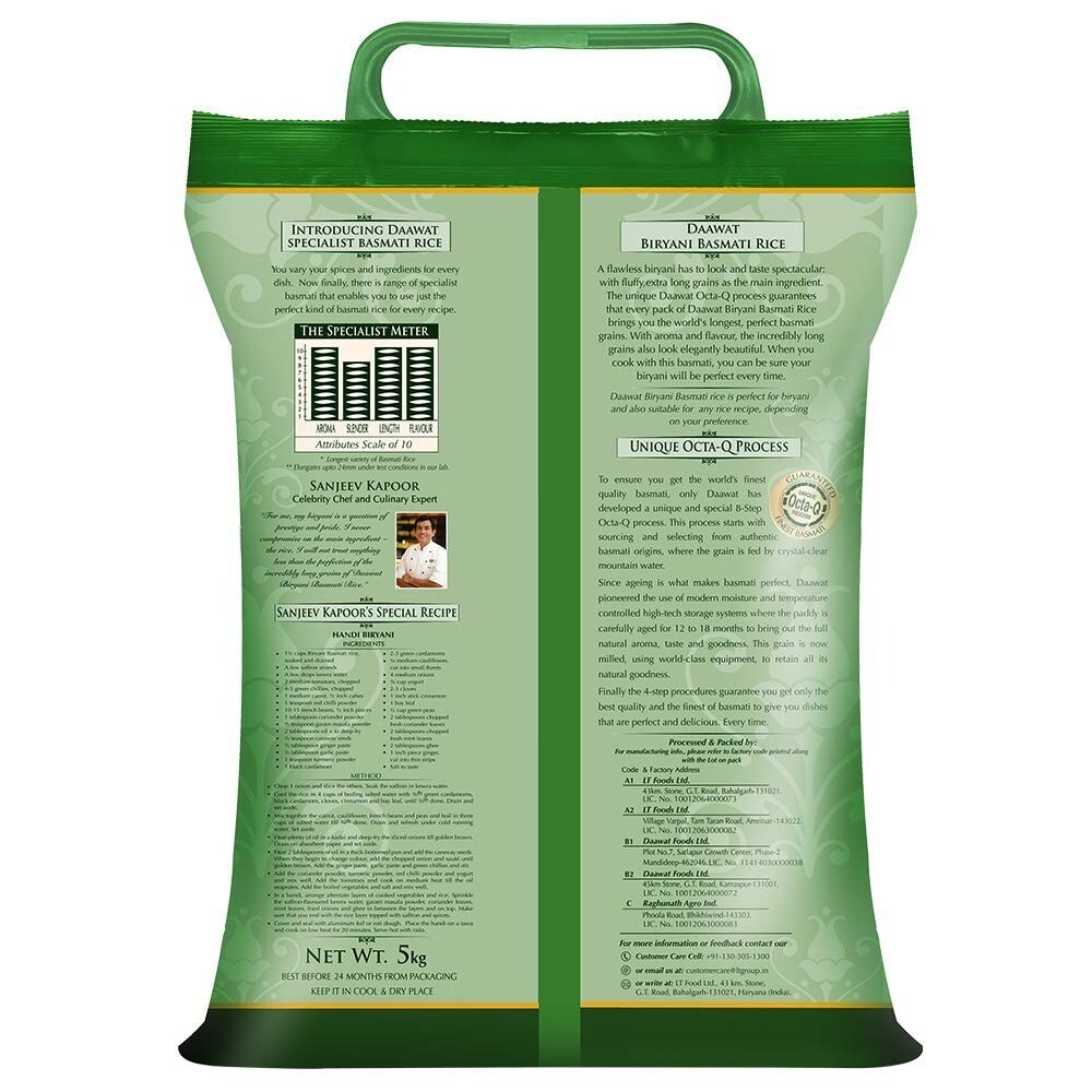 Daawat Biryani, World’s Longest Grain, Aged Basmati Rice, 5 Kg