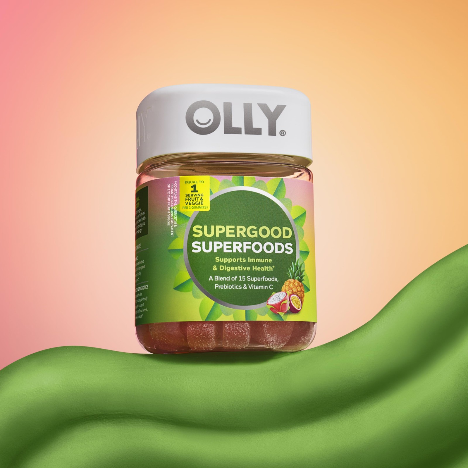 OLLY Supergood Superfoods Gummies, Supports Immune 1 Count (Pack of 60), Red