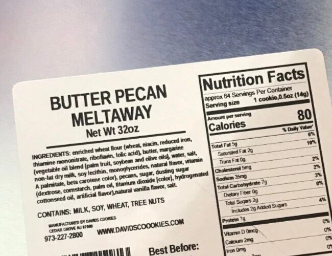 David’s Cookies Butter Pecan Meltaways 32 oz Tin Kosher Holiday Gift bb: 5/2026