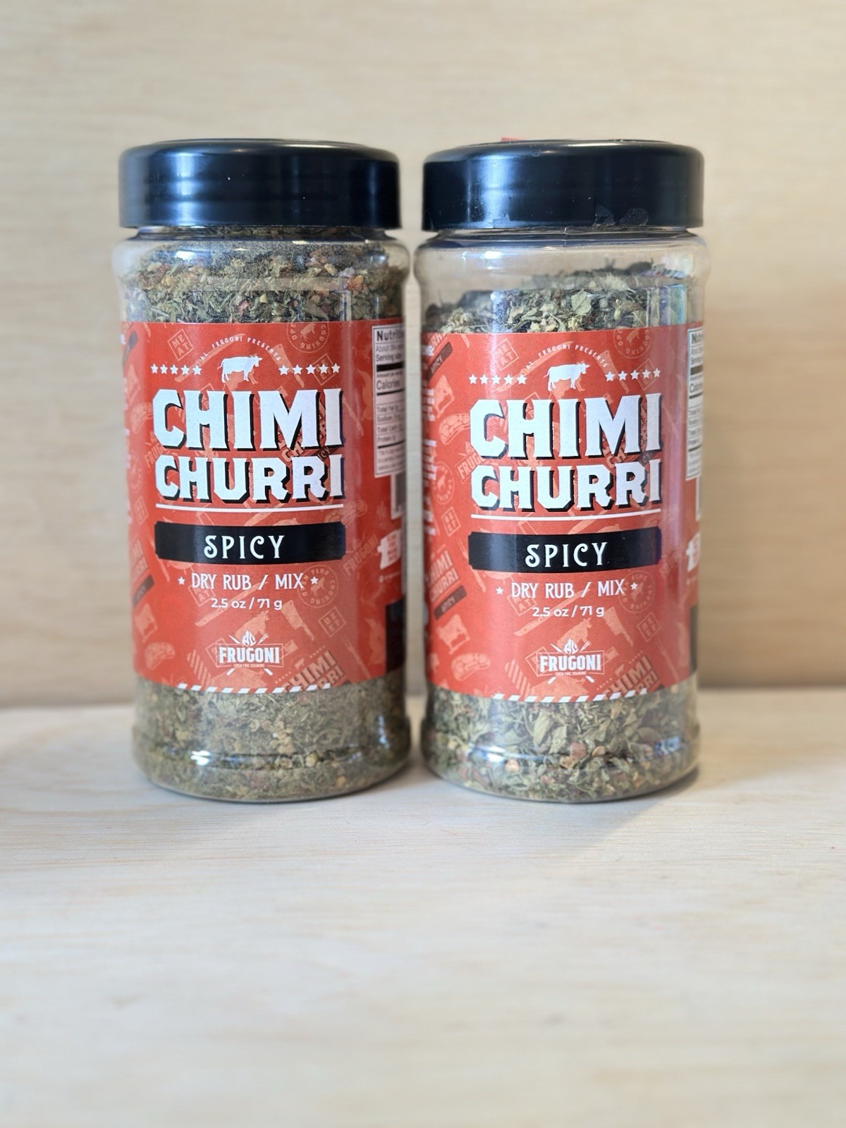 Lot 2-Al Frugoni Chimi Churri Spicy Dry Rub Seasoning 2.5 oz Ea Exp 4/27