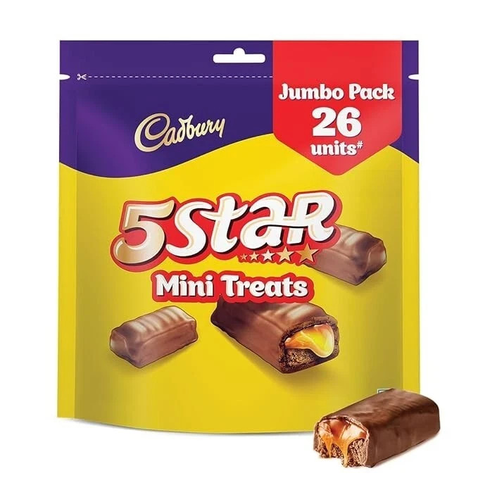 Cadbury 5 Star Chocolate Home Treats Bars, 249.6 Gm