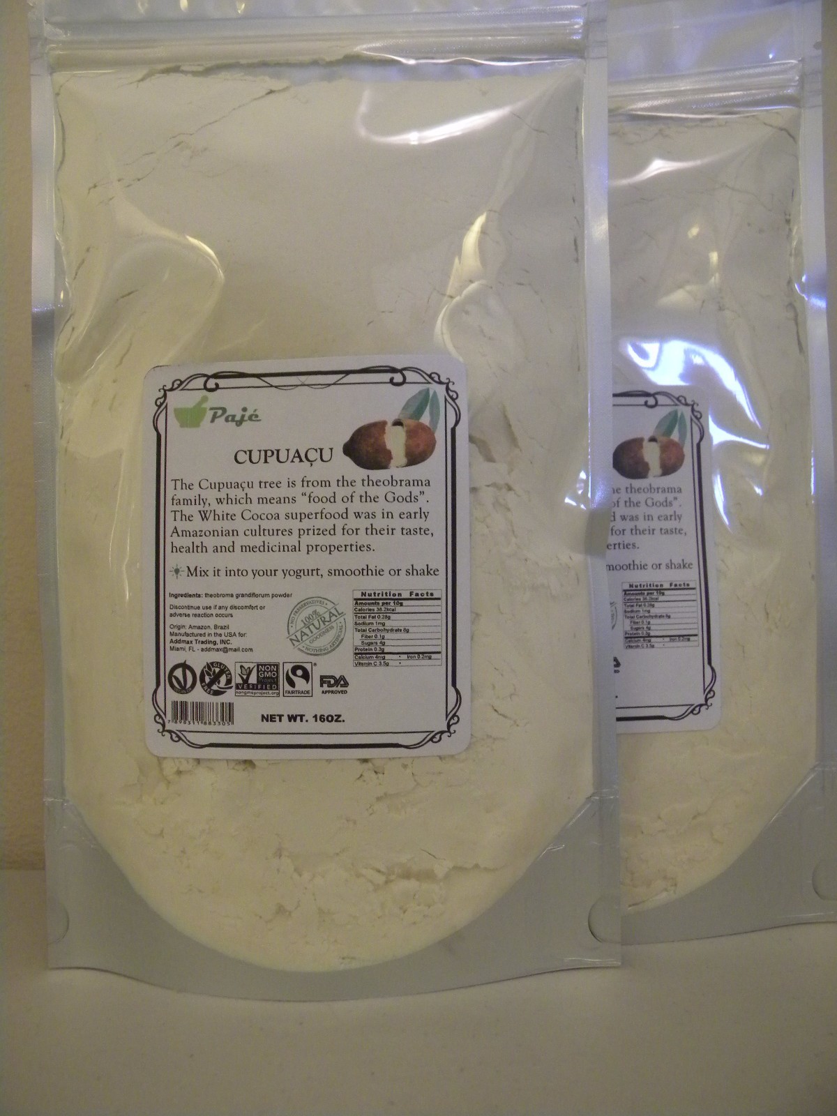CUPUACU freeze dried fruit powder 64oz 4lb PAJE Superfoods, anti-aging