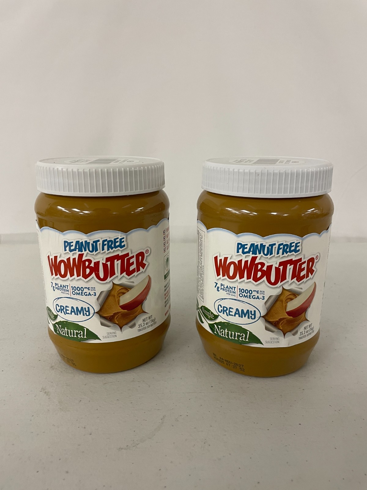 WOWBUTTER Natural Peanut Free Creamy 35.3oz 1kg Jars, 1 Count, (Pack of 2)