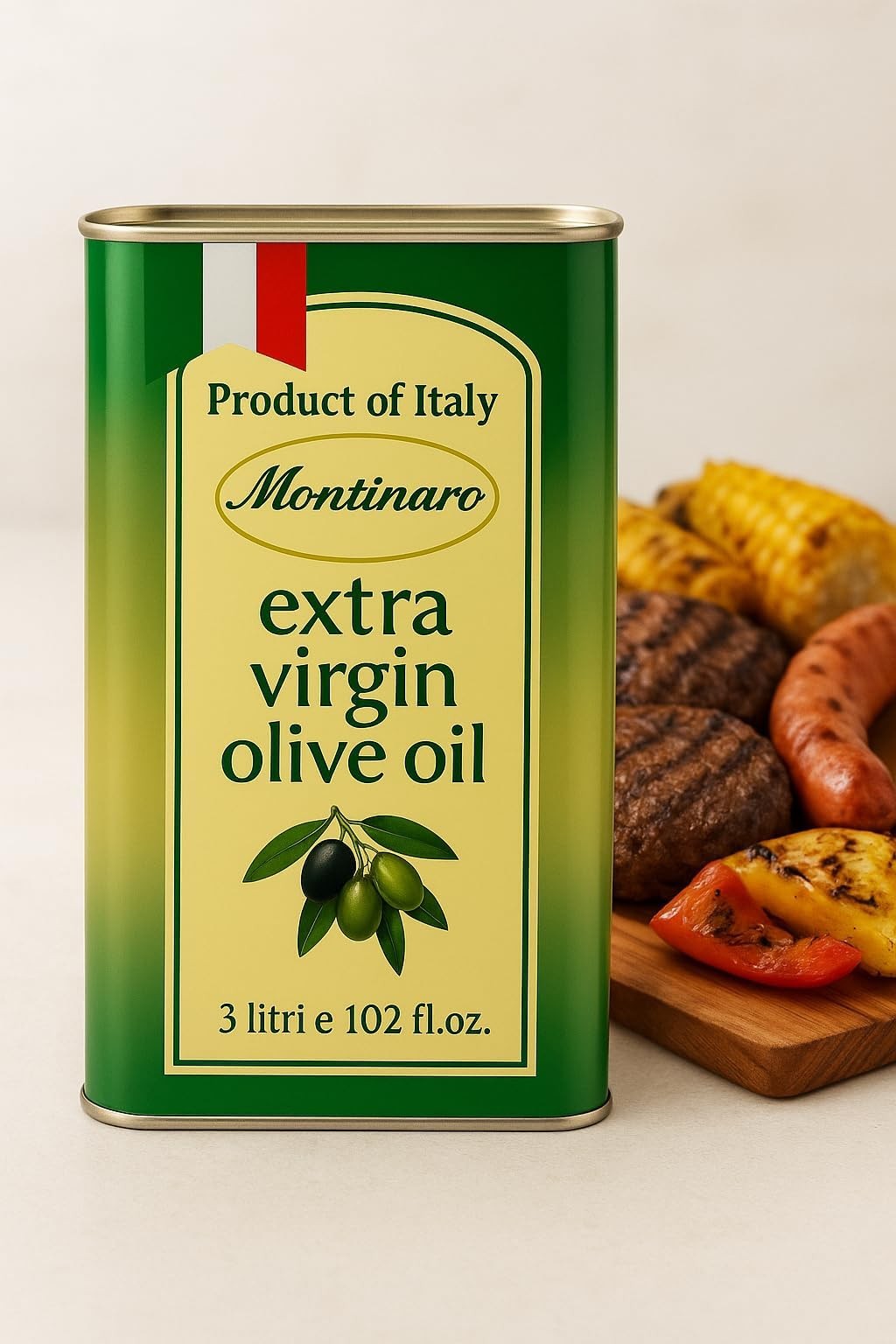 Montinaro Italian Extra Virgin Olive Oil – 3 Liter (101 fl oz) Tin – Cold-Pre…