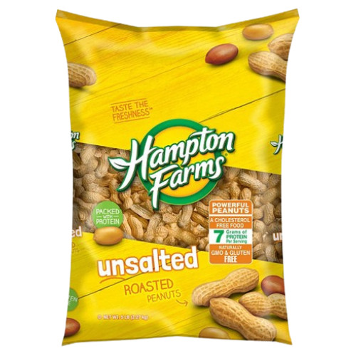 Hampton Farms Unsalted In-Shell Peanuts 5 lbs (2 Pack) | Fresh Bulk Snack