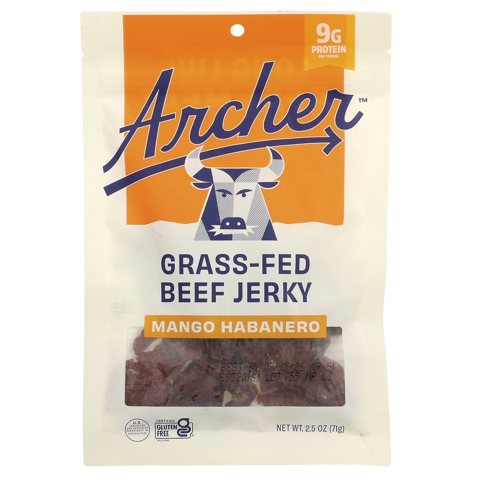Grass-Fed Beef Jerky, Mango Habanero, 2.5 oz (71 g)