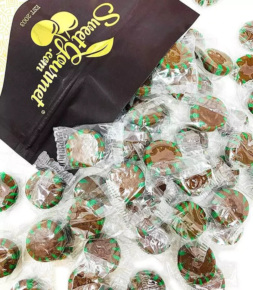 Chocolate Mint Starlight | Clear Wrap Bulk Hard Candy | 1 Pound