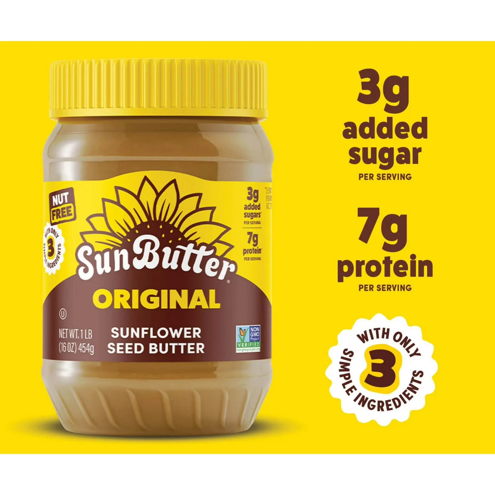 SunButter Original Sunflower Seed Butter 16 oz Jar