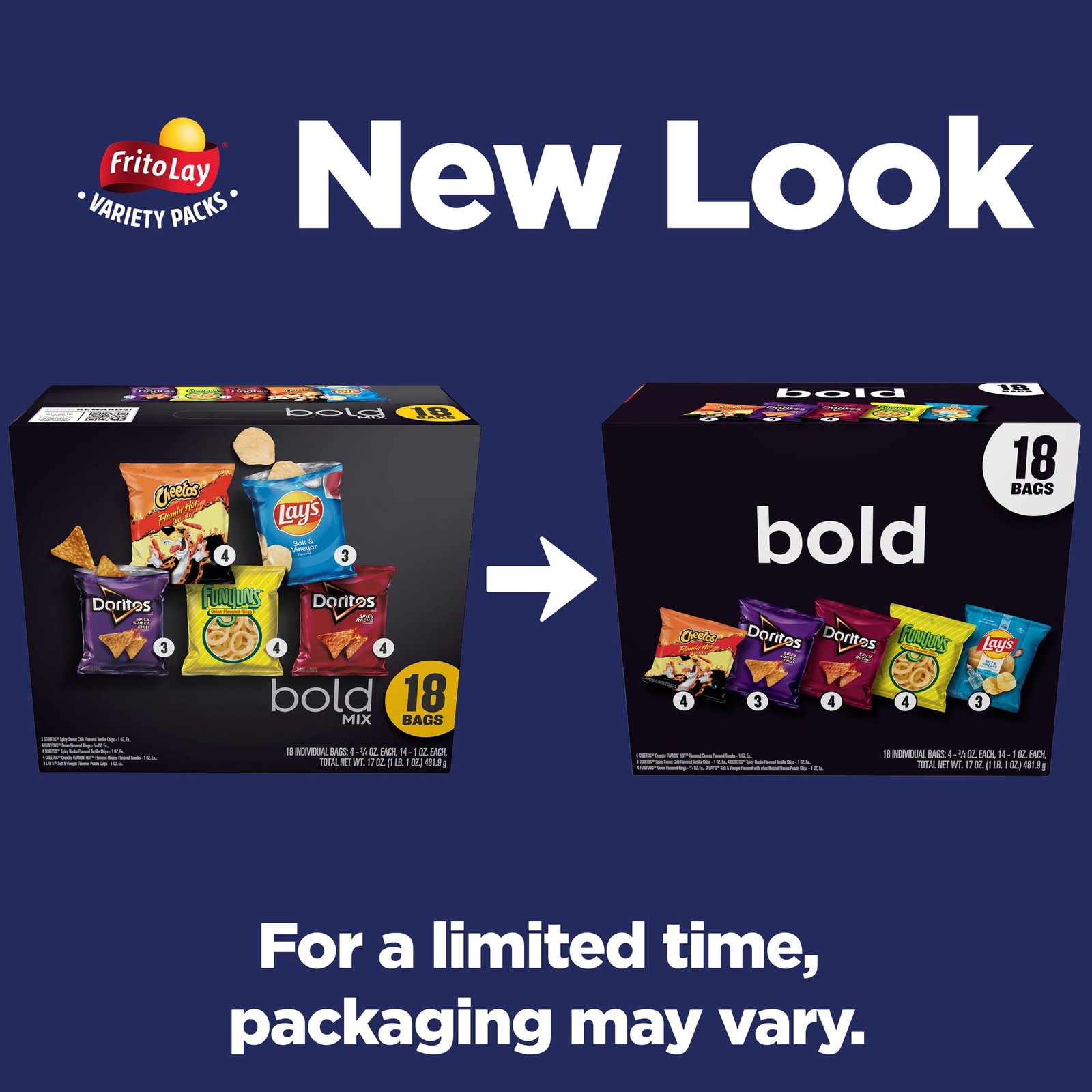New Frito Lay Bold, Mix Chips Variety Pack, 18 Count free shipping