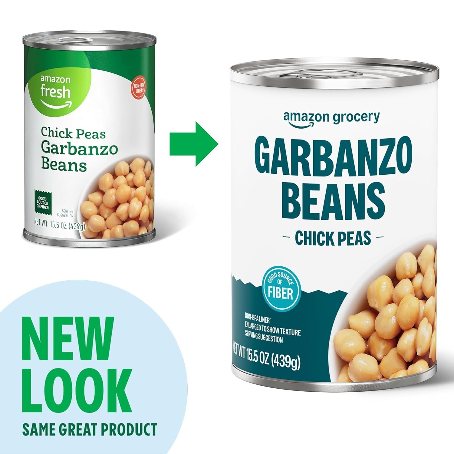 Amazon Grocery Canned Garbanzo Beans 15.5 oz (Packaging May Vary)