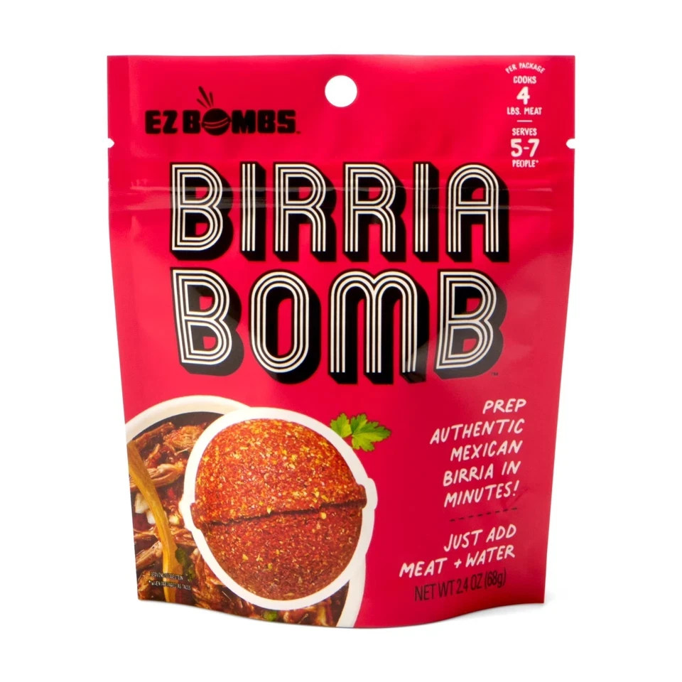 EZ Bombs Birria Bomb Seasoning, 1 Pack, Authentic Mexican Spice Mix for Tacos.