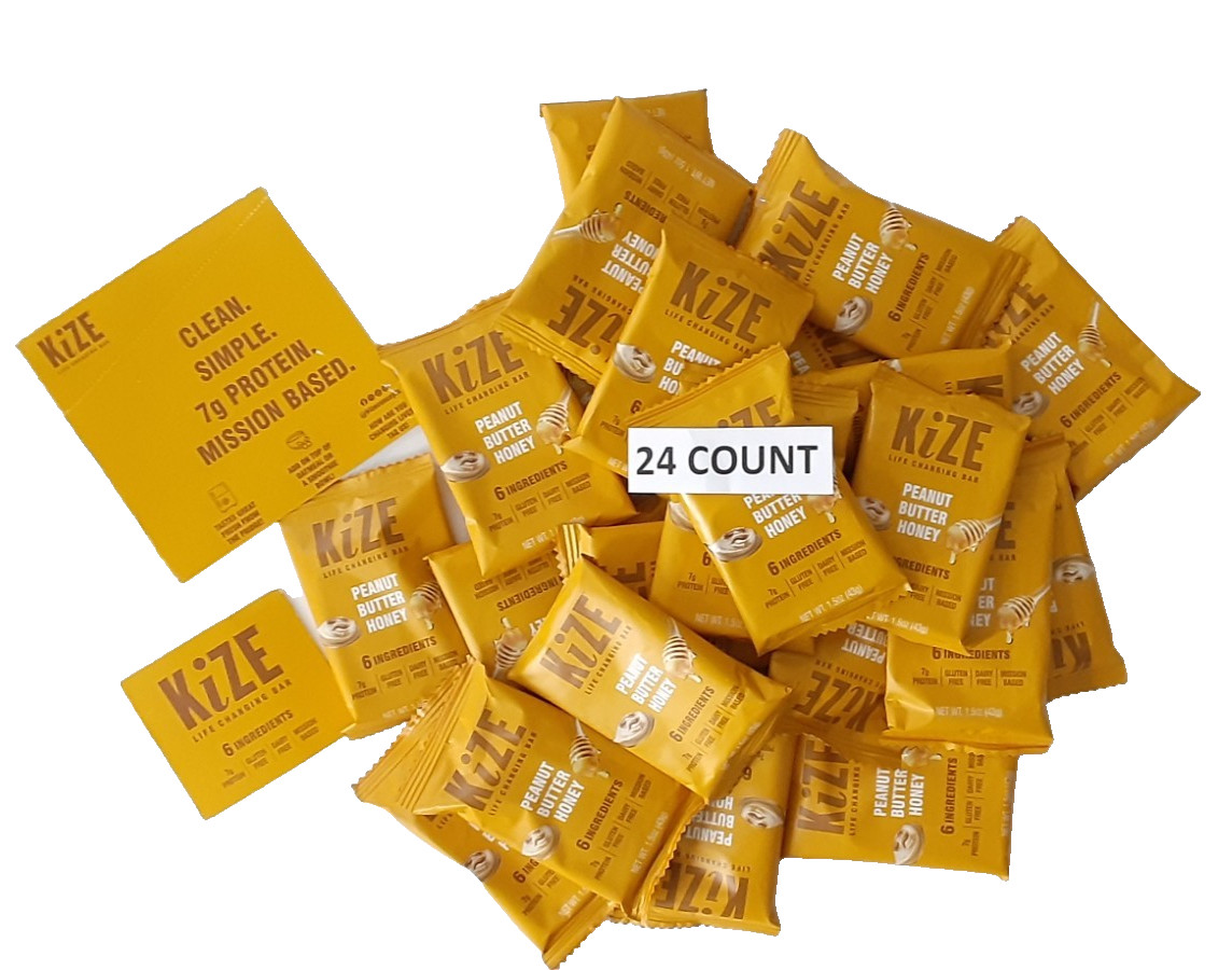 24 KiZE Life Changing Bars Peanut Butter Honey 1.5 oz (43 g) Per Bar 1/10/2027