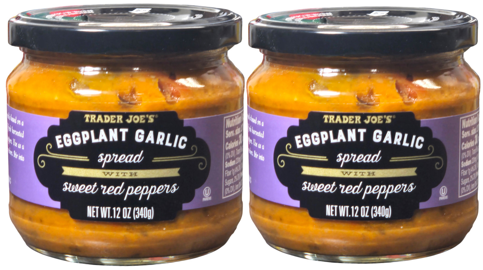 Trader Joe’s Eggplant Garlic Spread with Sweet Red Peppers 2-Pack (12oz Each)