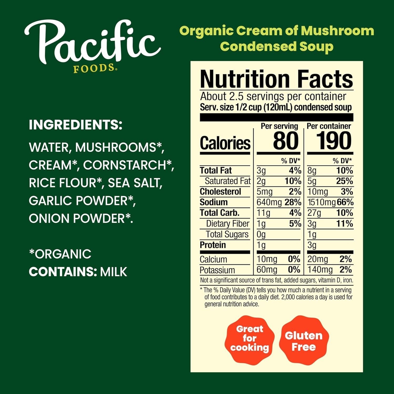 Delicious Organic Cream of Mushroom Soup, 10.5 oz – Gluten-Free & Vegetarian