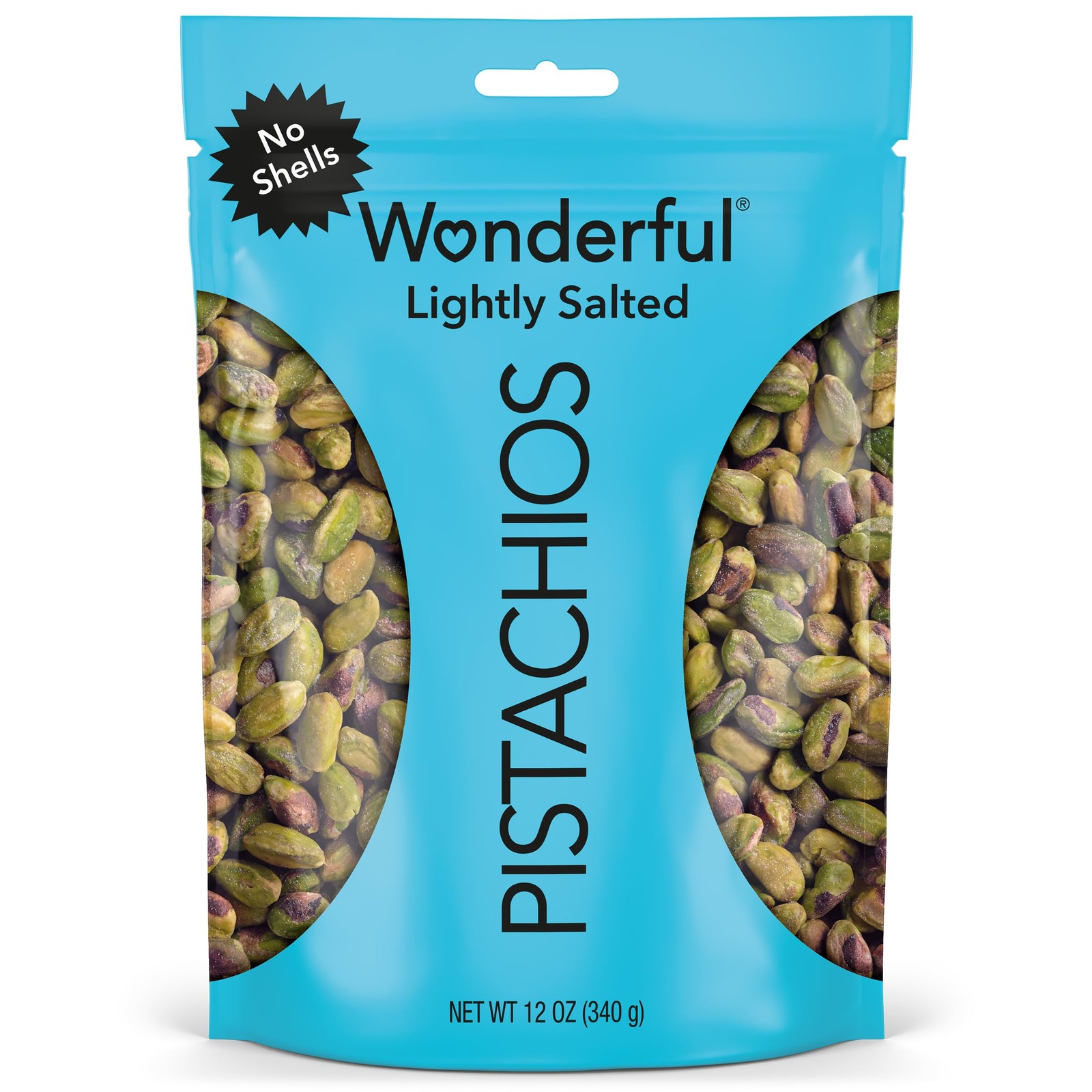 No Shells, Lightly Salted Nuts, 12 Ounce Resealable Bag, Protein Snacks, Glut…
