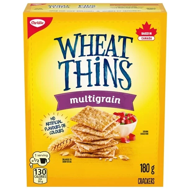 6 Boxes of Wheat Thins Multigrain Crackers 180g Each -Free Shipping