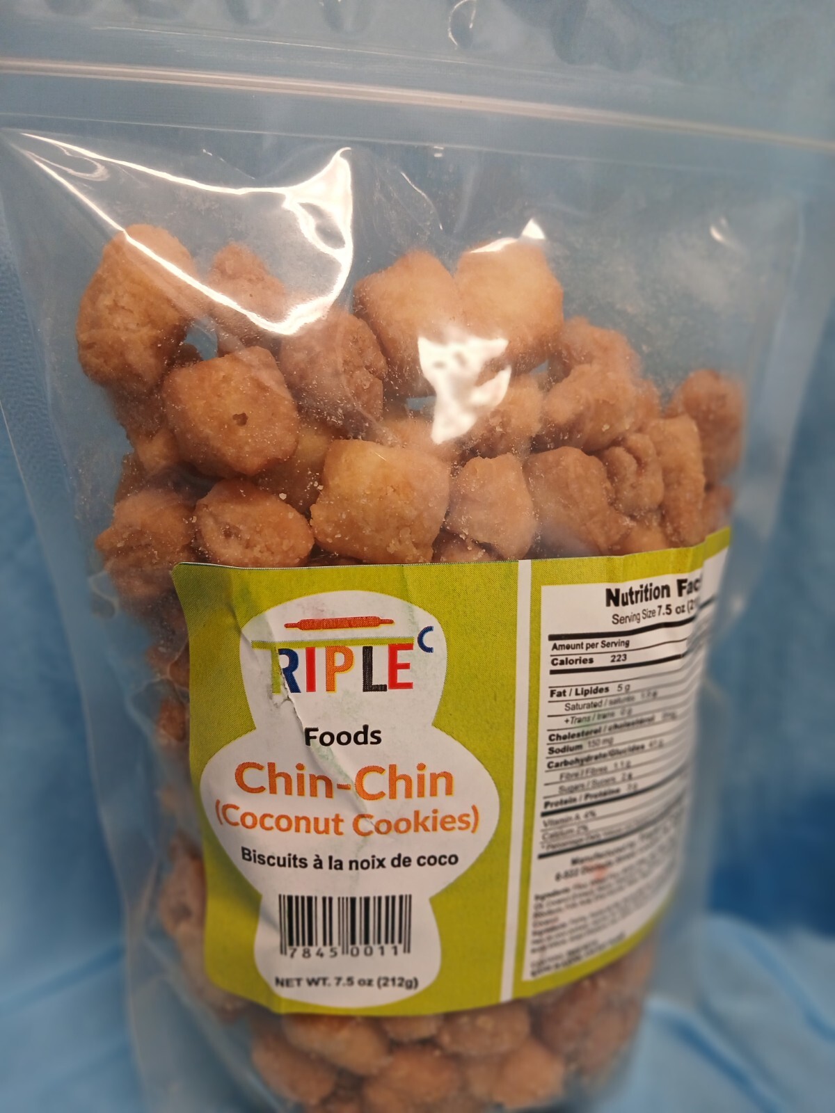 Tripple C Foods, Chin Chin Coconut Cookies 212g 7.5 oz, Biscuit